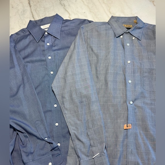 Gold Label Roundtree & Yorke men’s button down Large SET OF 2 - Picture 1 of 9